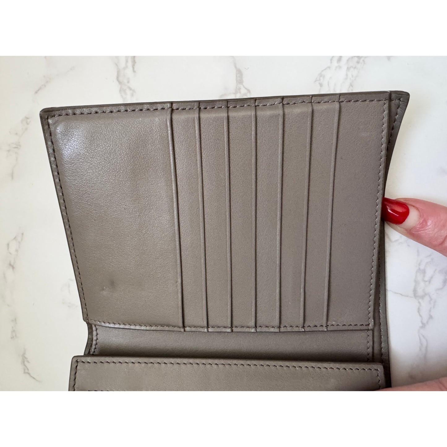 Celine Grained Calfskin Wallet Pebble Color
