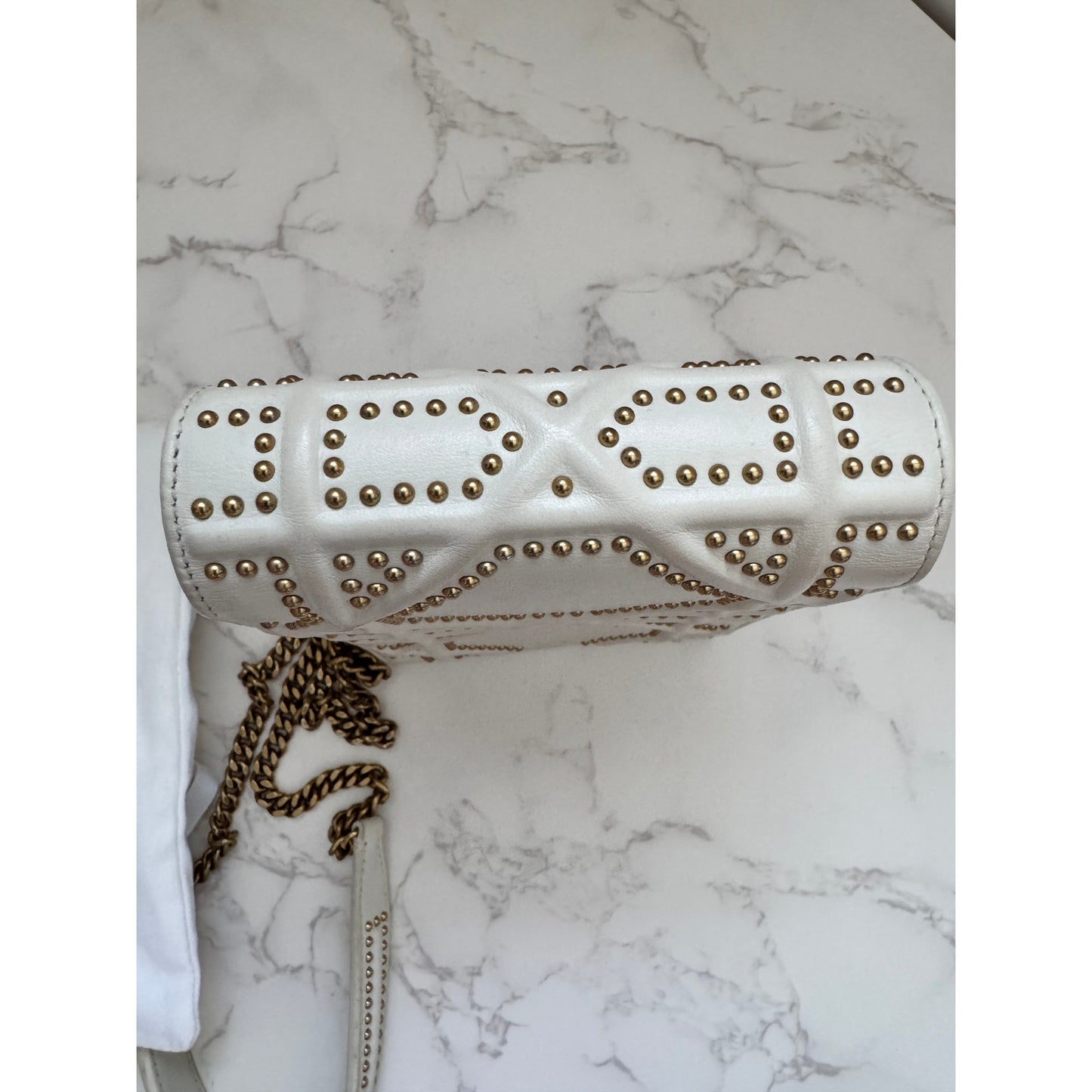 Christian Dior Diorama Vertical Clutch Cream