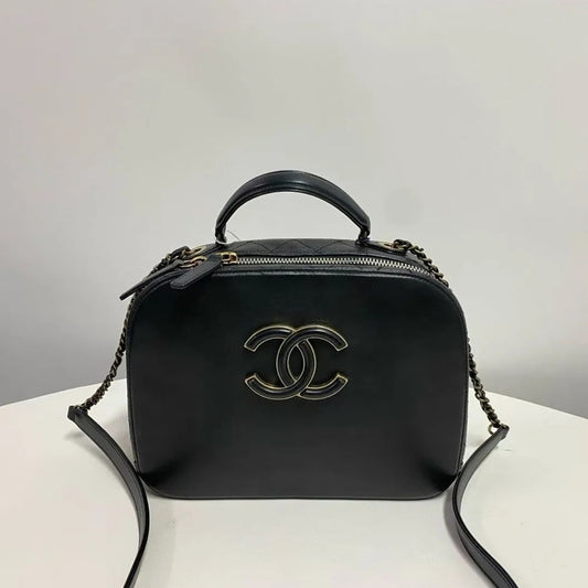 Chanel Coco Curve Vanity Case in Black with Gold Accents