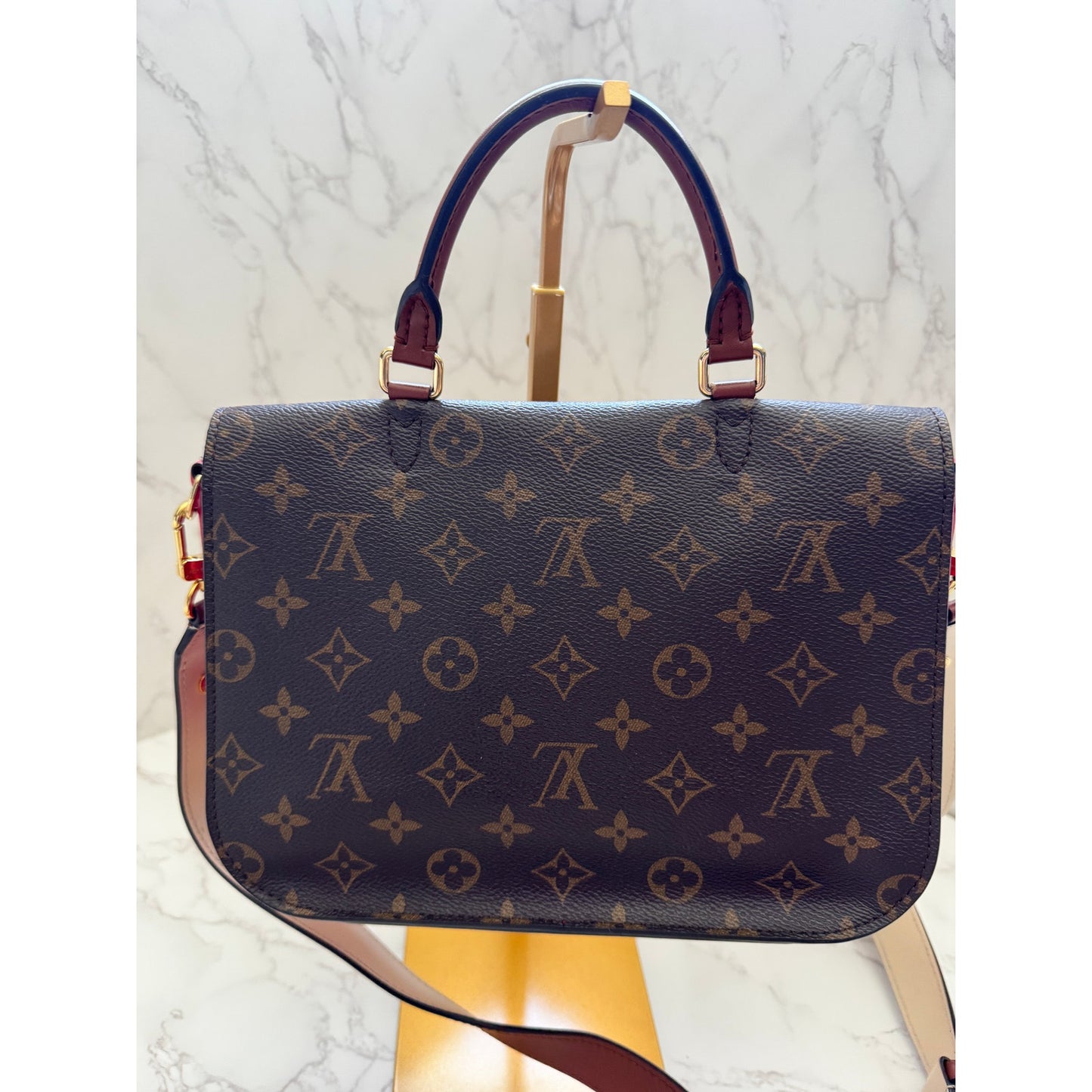 Louis Vuitton Monogram Vaugirard PM Brown Red Crossbody Bag