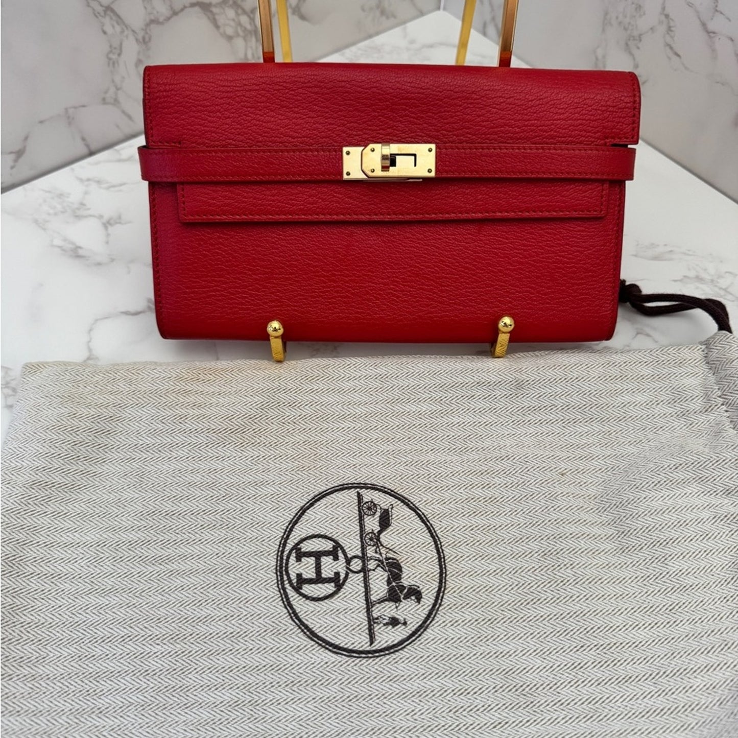 Hermès Kelly Long Wallet in Rouge