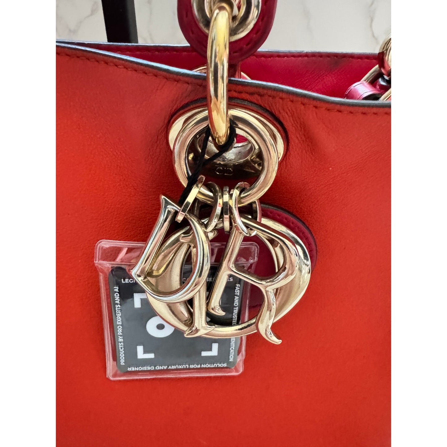 Christian Dior Diorissimo Tote Bag with Shoulder Strap Orange/Pink