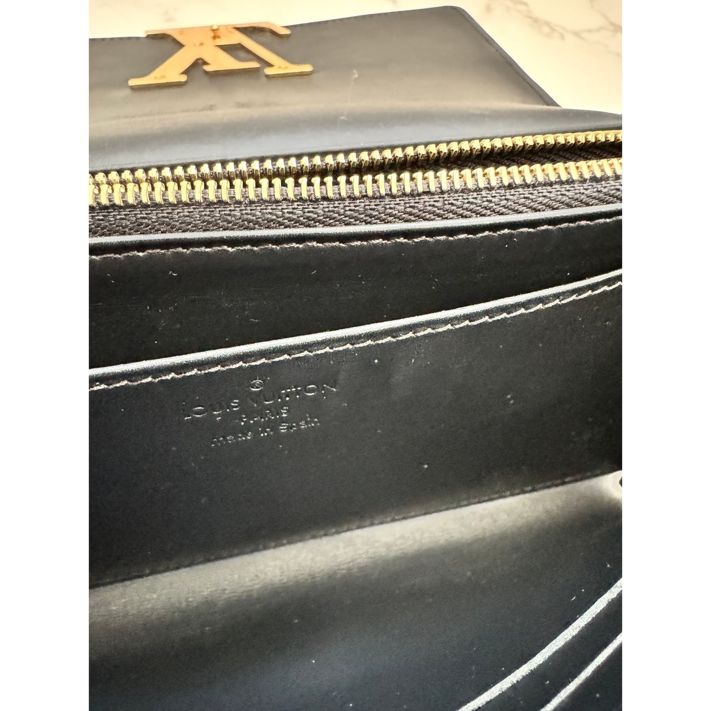 Louise Vuitton Louise Clutch in Black Vernis Patent Leather