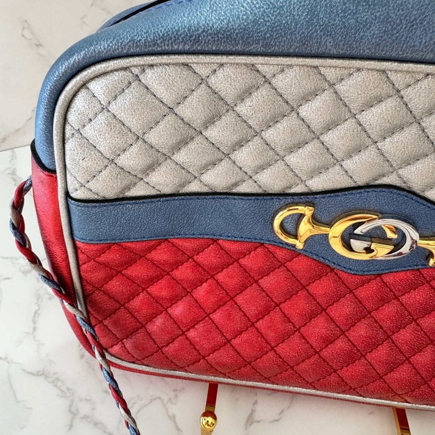 Gucci Laminated Nappa Trapuntata Zumi Shoulder Bag