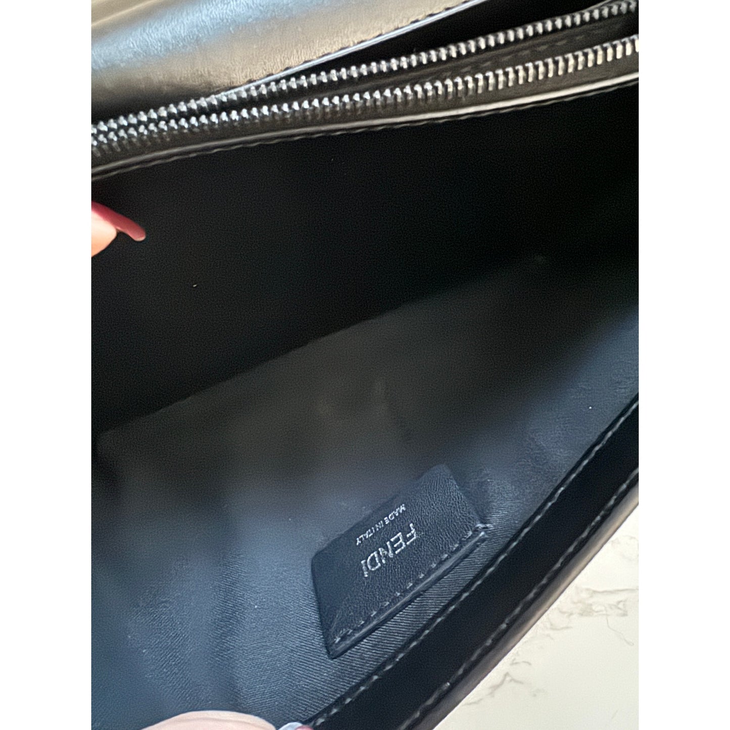 Fendi F Logo Liberty Pearl Wallet on Chain