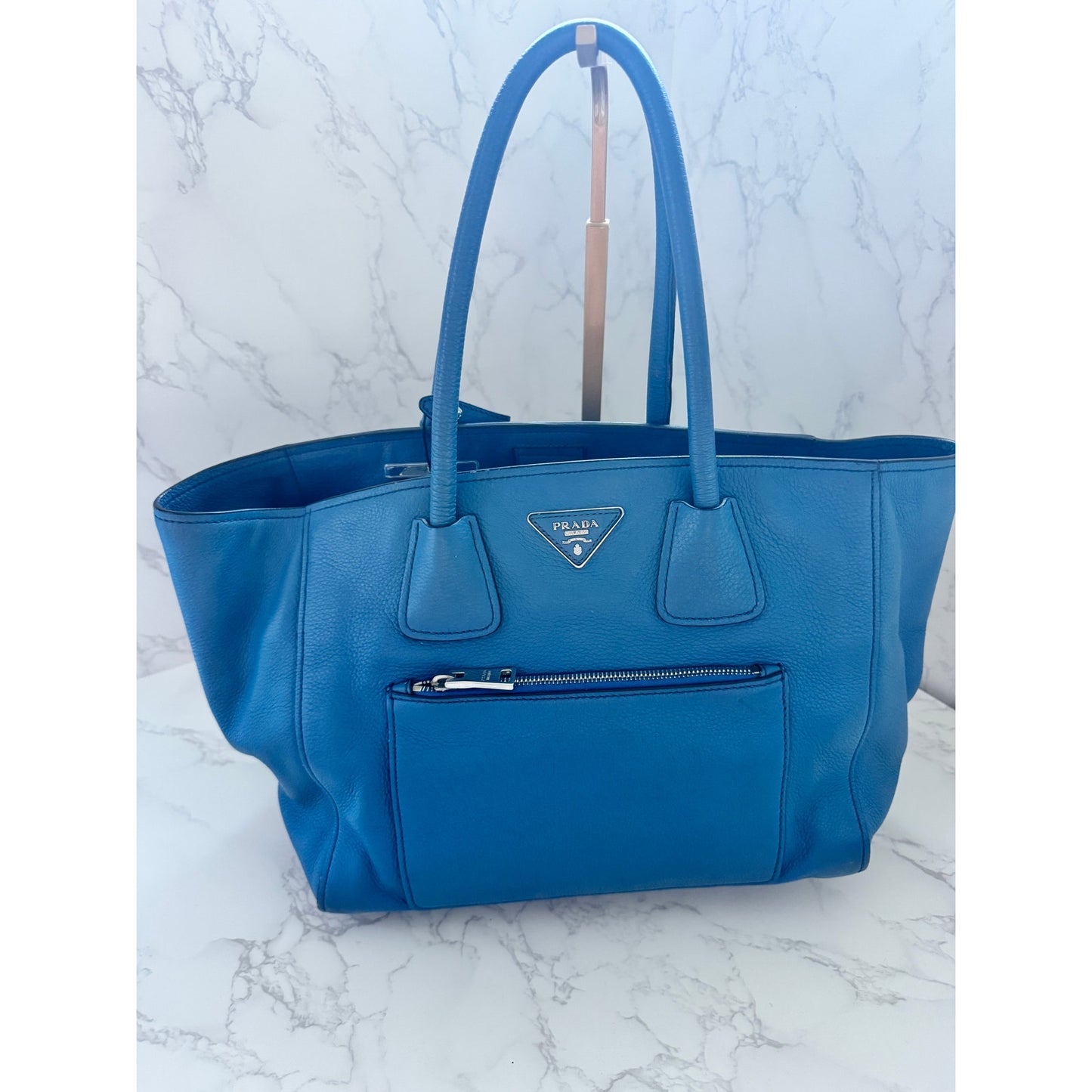 Prada Vitello Daino Front Pocket Tote