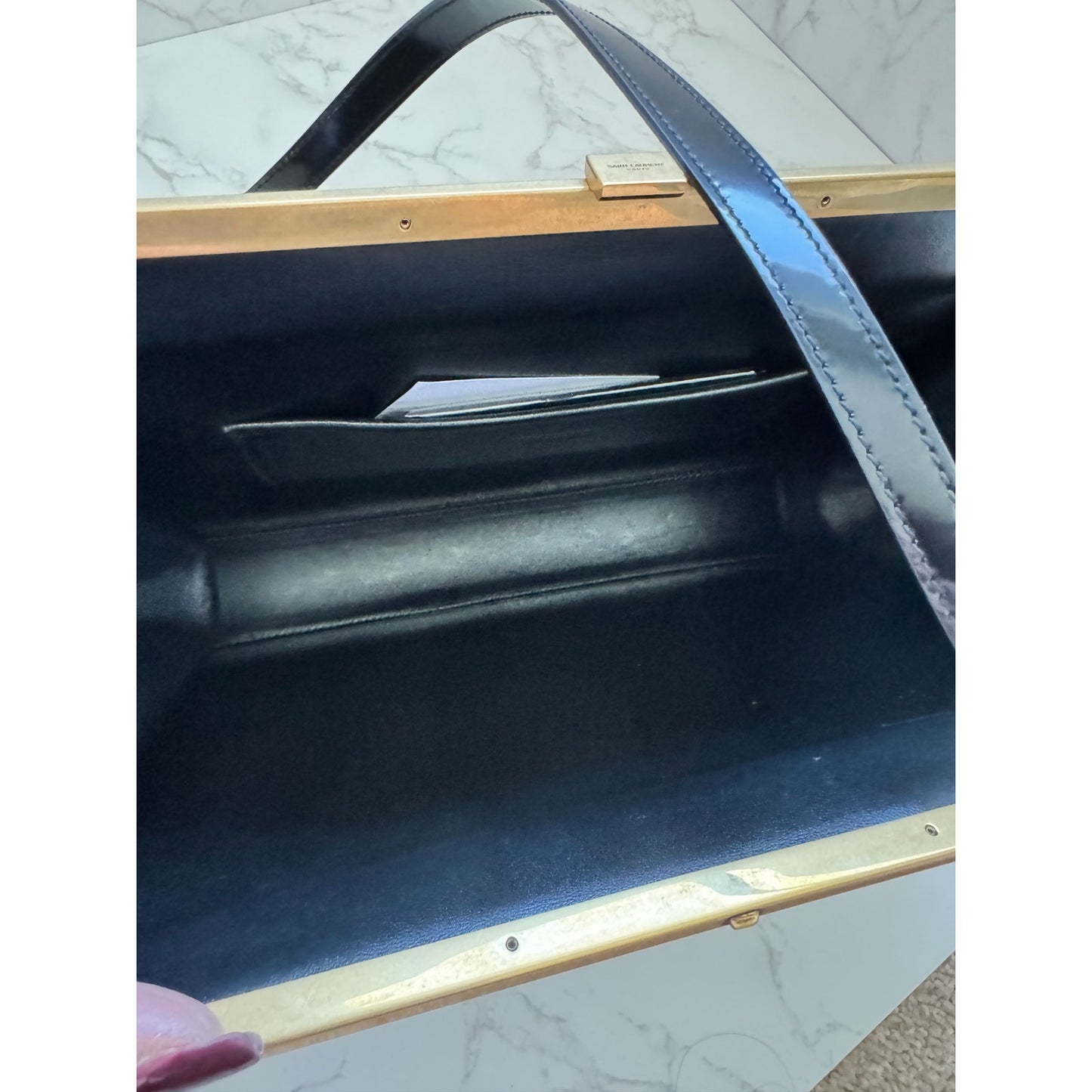Yves Saint Laurent Le Anne-Marie Shoulder Bag in Black Velvet