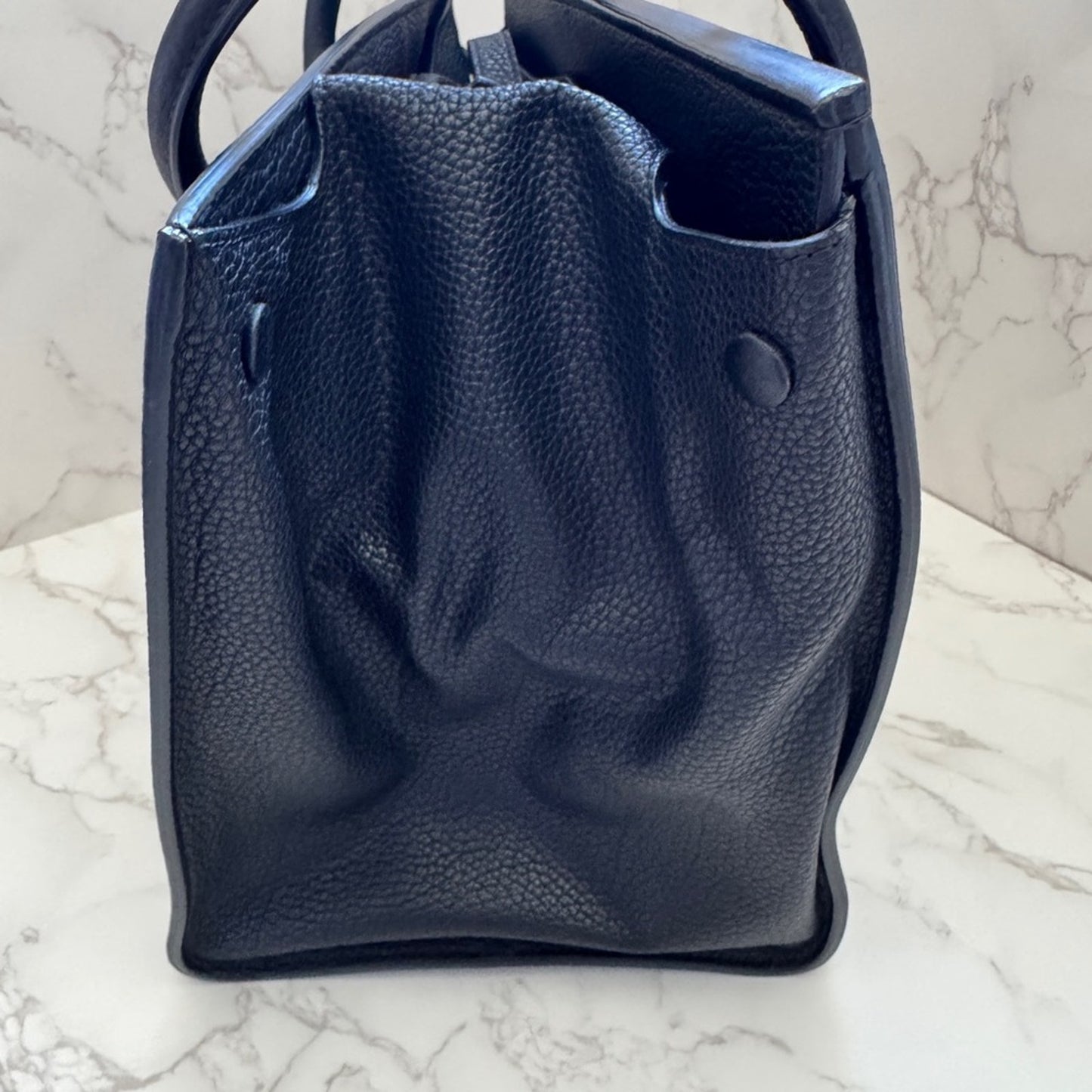 Authentic Celine Black Leather Tie Knot Tote