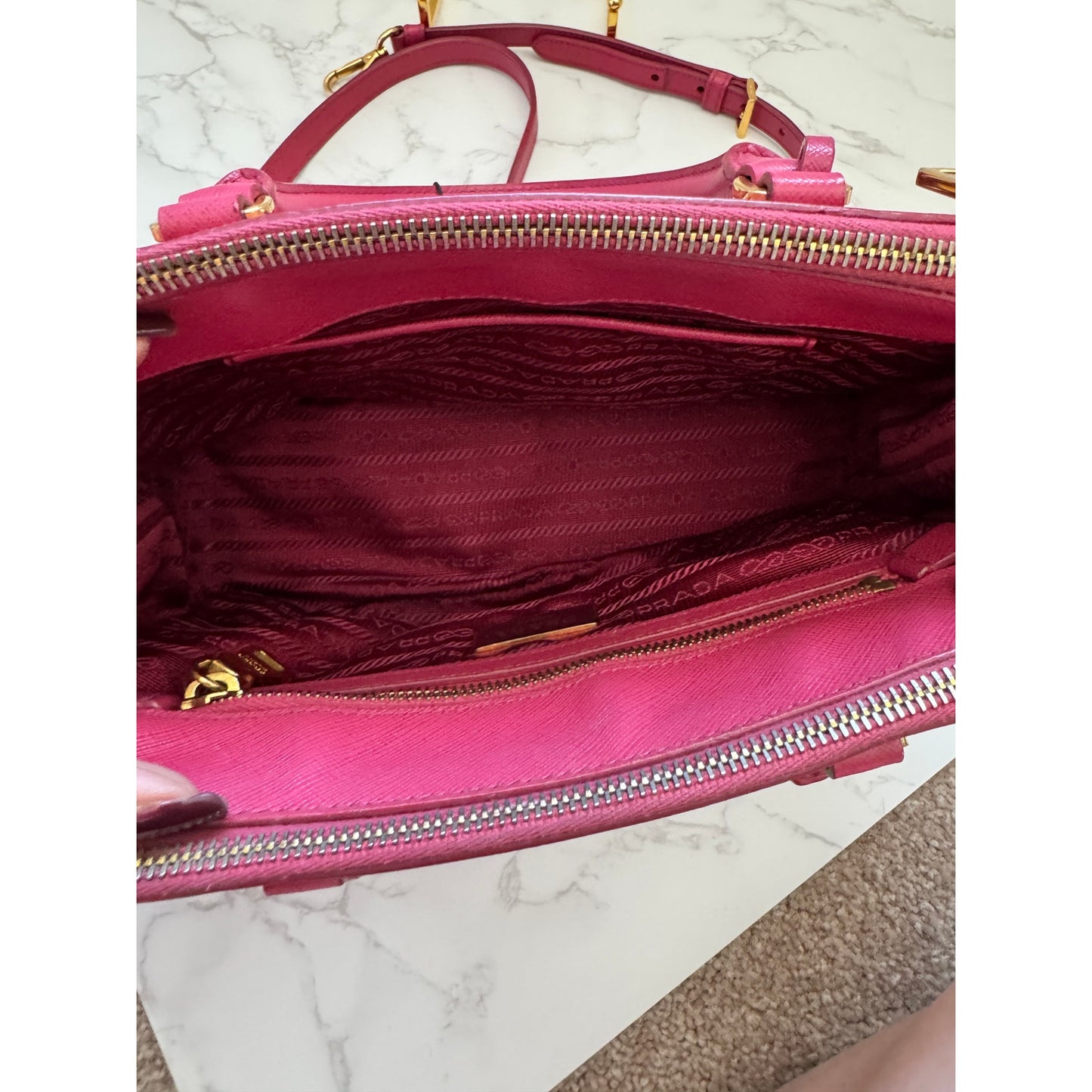 Prada Galleria Pink Small in Saffiano Leather