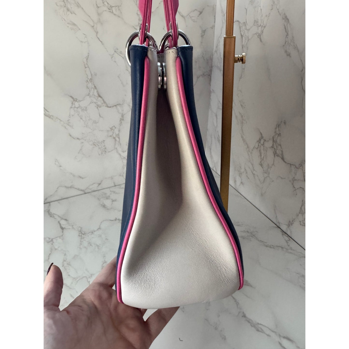 Christian Dior Diorissimo Bag with Strap Blue/Pink