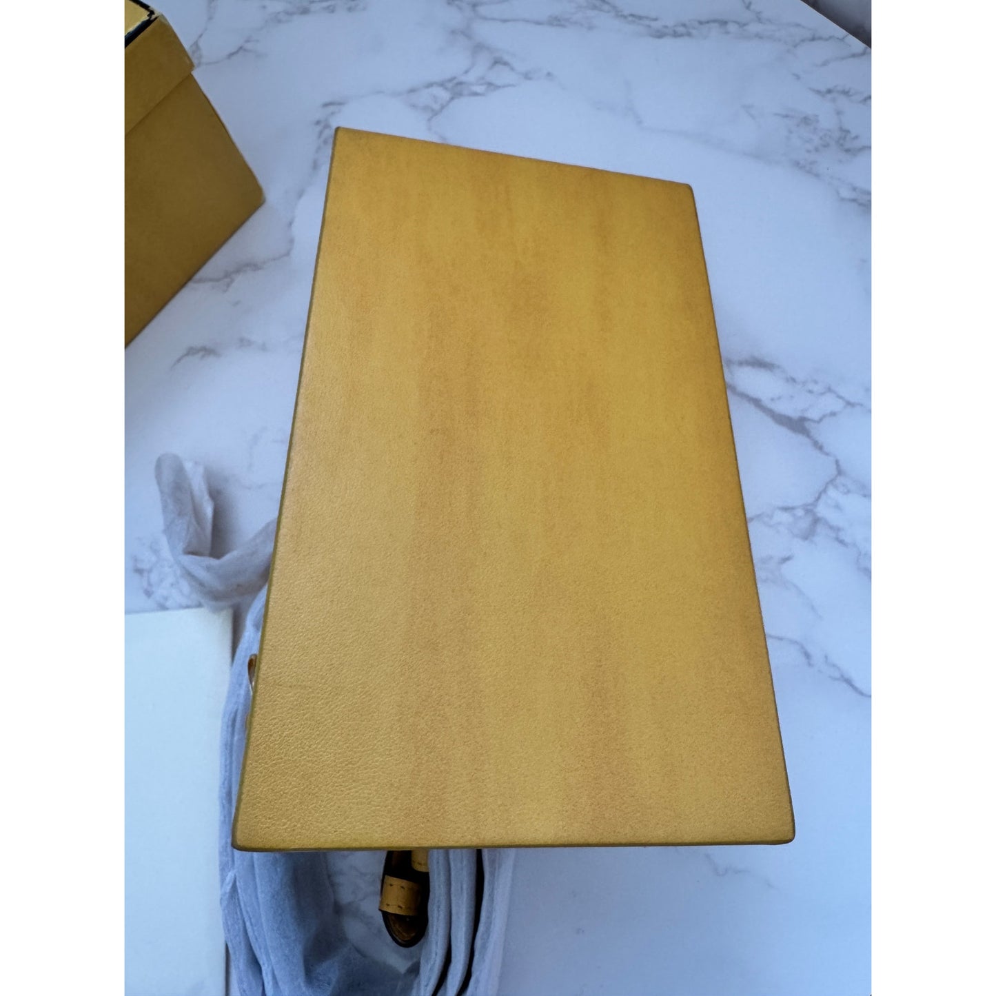Fendi Vitello Yellow Leather Vertical Box Bag