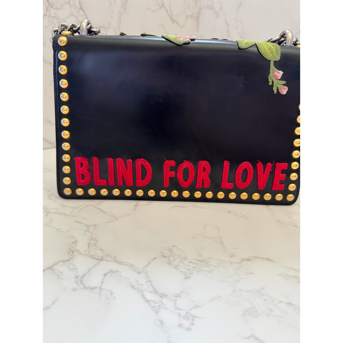 Gucci Dionysus Floral Embroidered "Blind for Love" In Black Limited Edition