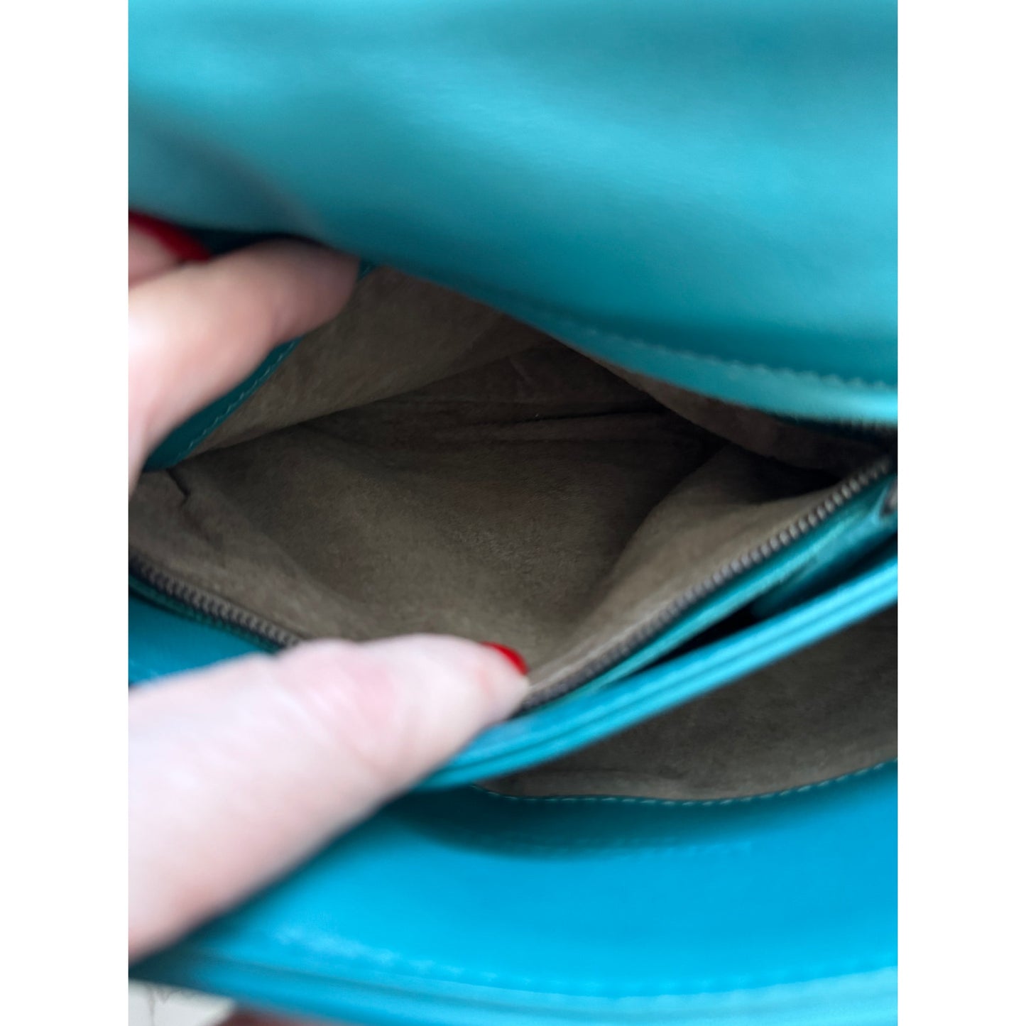 Bottega Veneta Intrecciato Olimpia Shoulder Bag in Teal Blue
