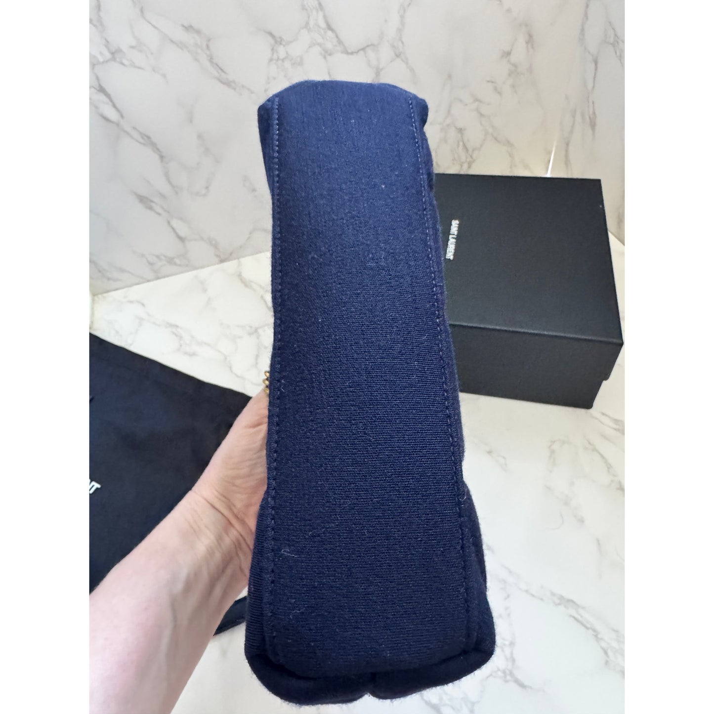 YSL Monogram Loulou Quilted Chain Bag in Navy