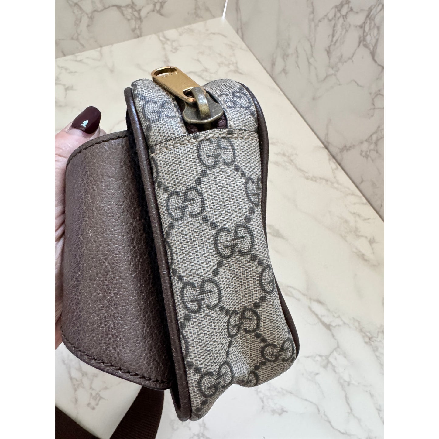 Brown GG Supreme Canvas Ophidia Belt Bag