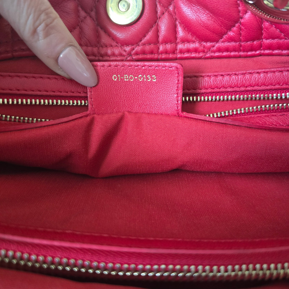 Christian Dior Large Dior Soft Cannage Red Lambskin Shopping Tote