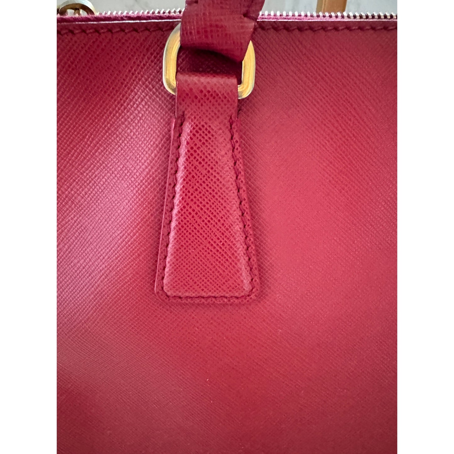 Prada Galleria Medium in Red Saffiano Leather