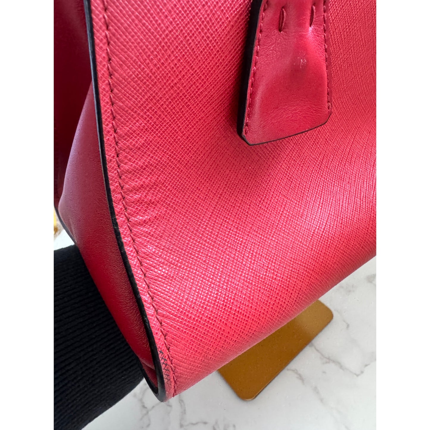 Prada Paradigme Tote in Red Saffiano Leather