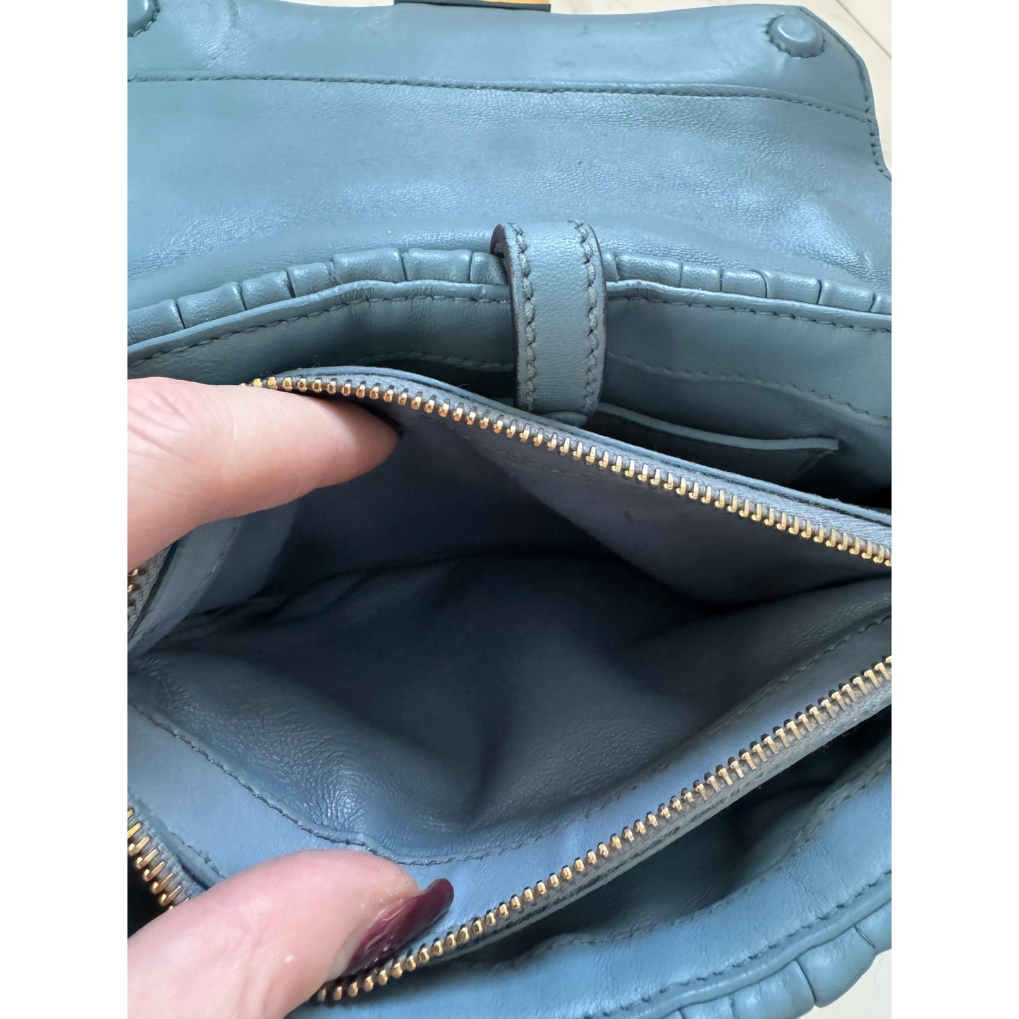 Miu Miu Matelasse Light Blue Flap Top Handle Bag