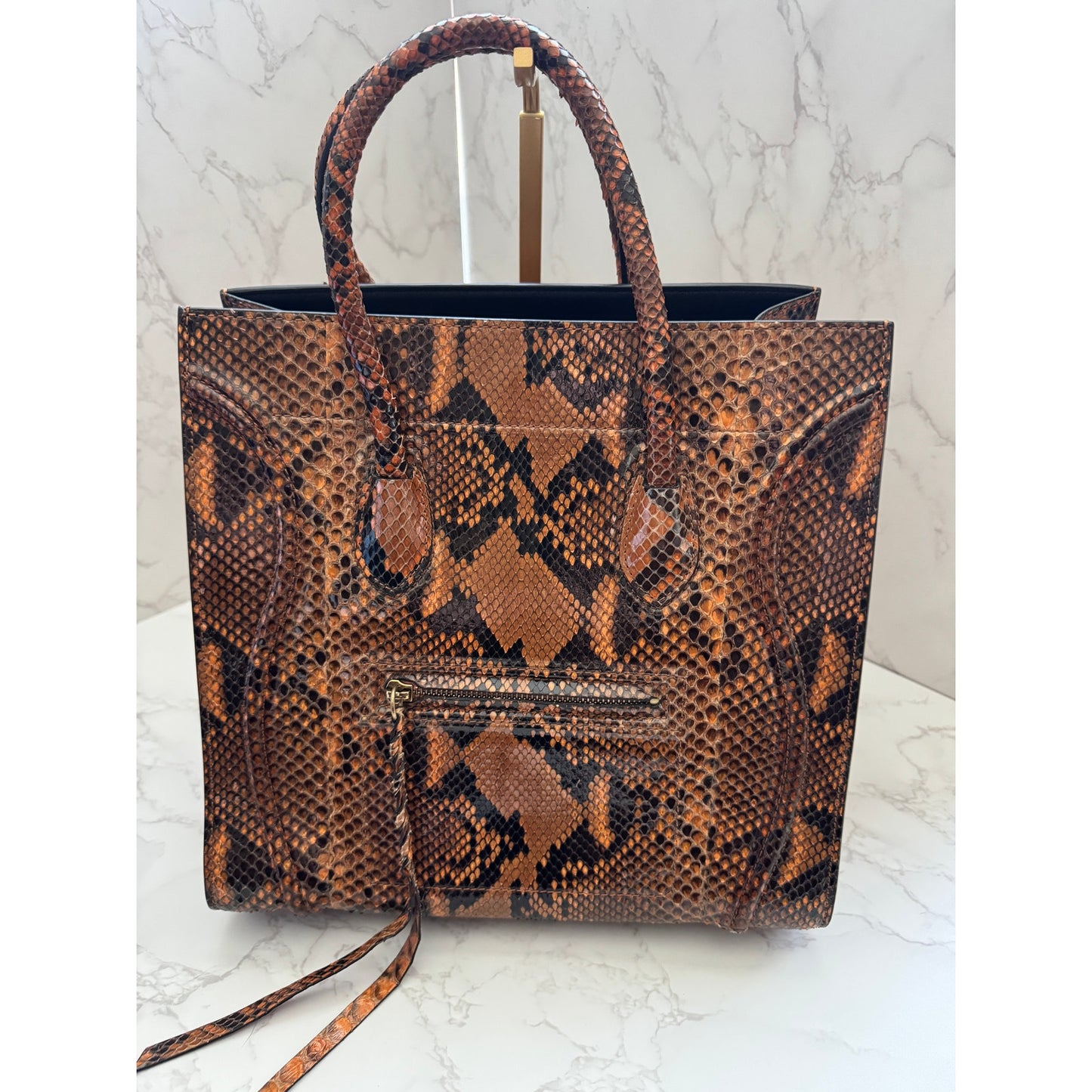 Exotic Celine Phantom Tote in Brown Python