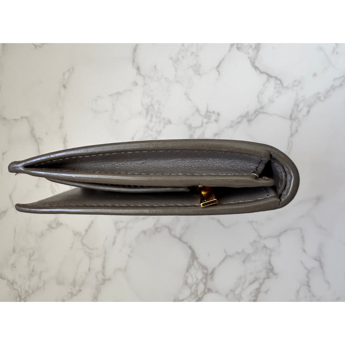 Celine Grained Calfskin Wallet Pebble Color