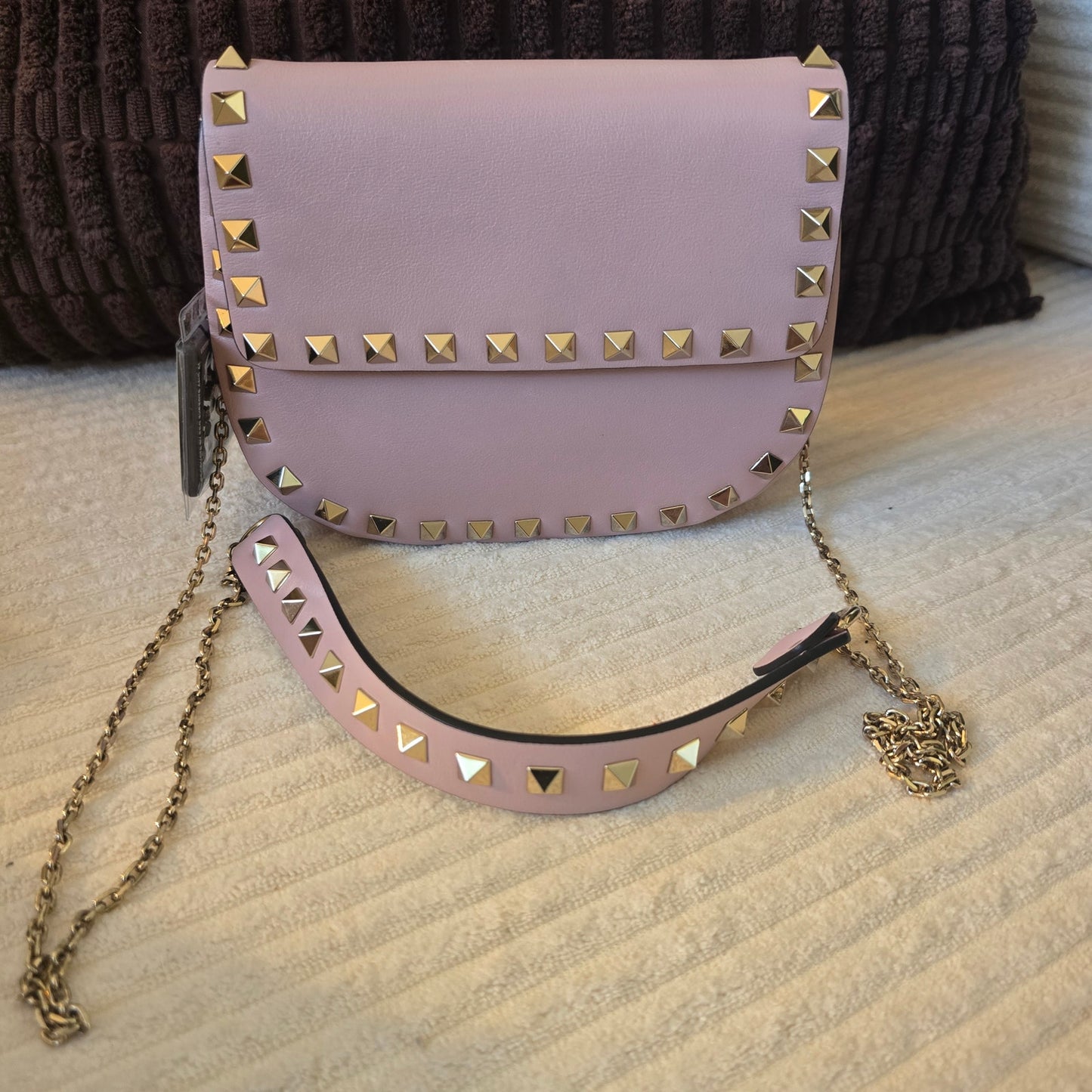 Valentino Garavani Rockstud Mini Saddle Leather Bag - NWT