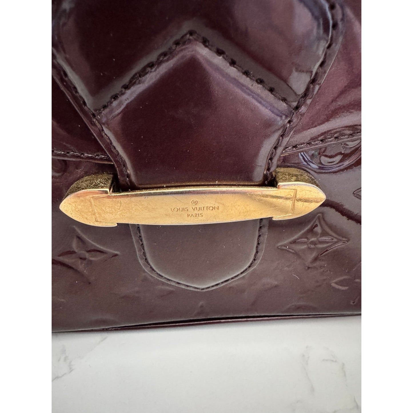 Louis Vuitton Vernis Amarante Patent Leather Bellflower GM Shoulder Bag