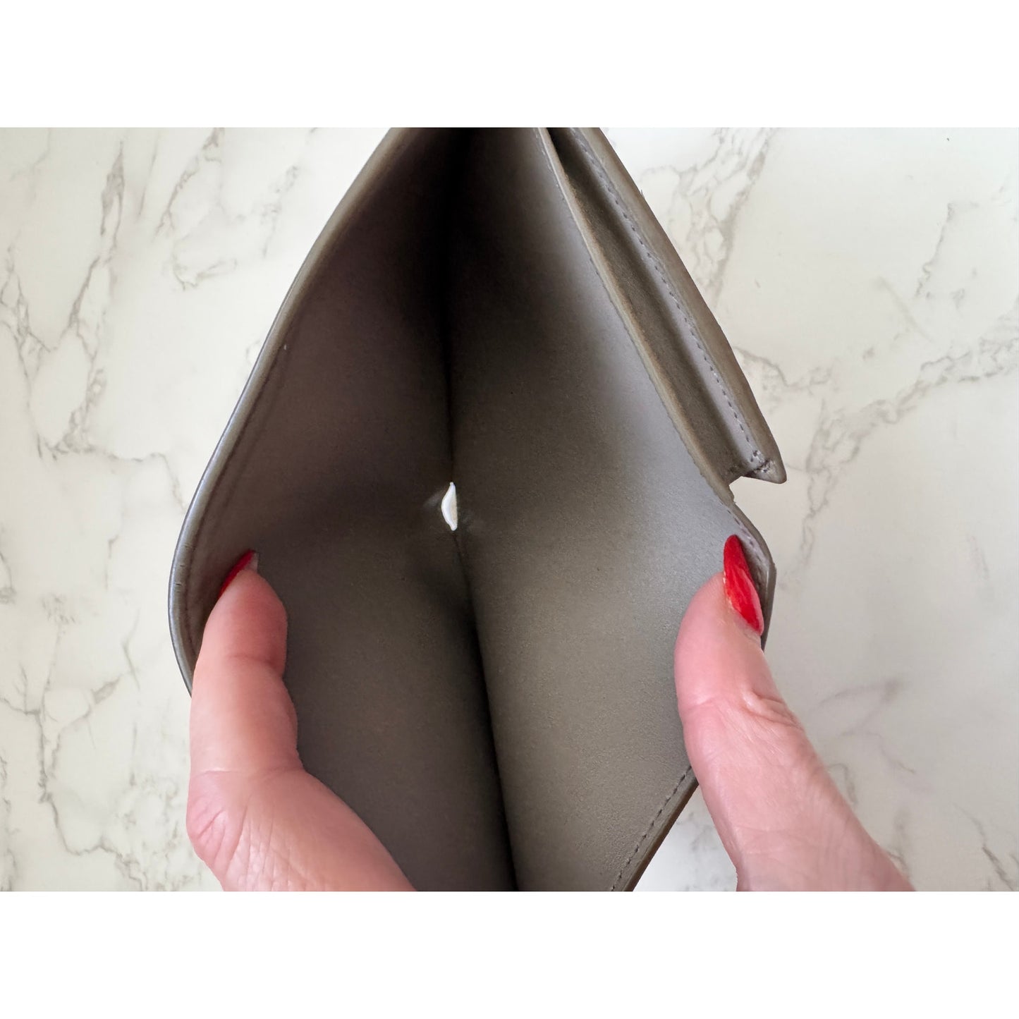 Celine Grained Calfskin Wallet Pebble Color