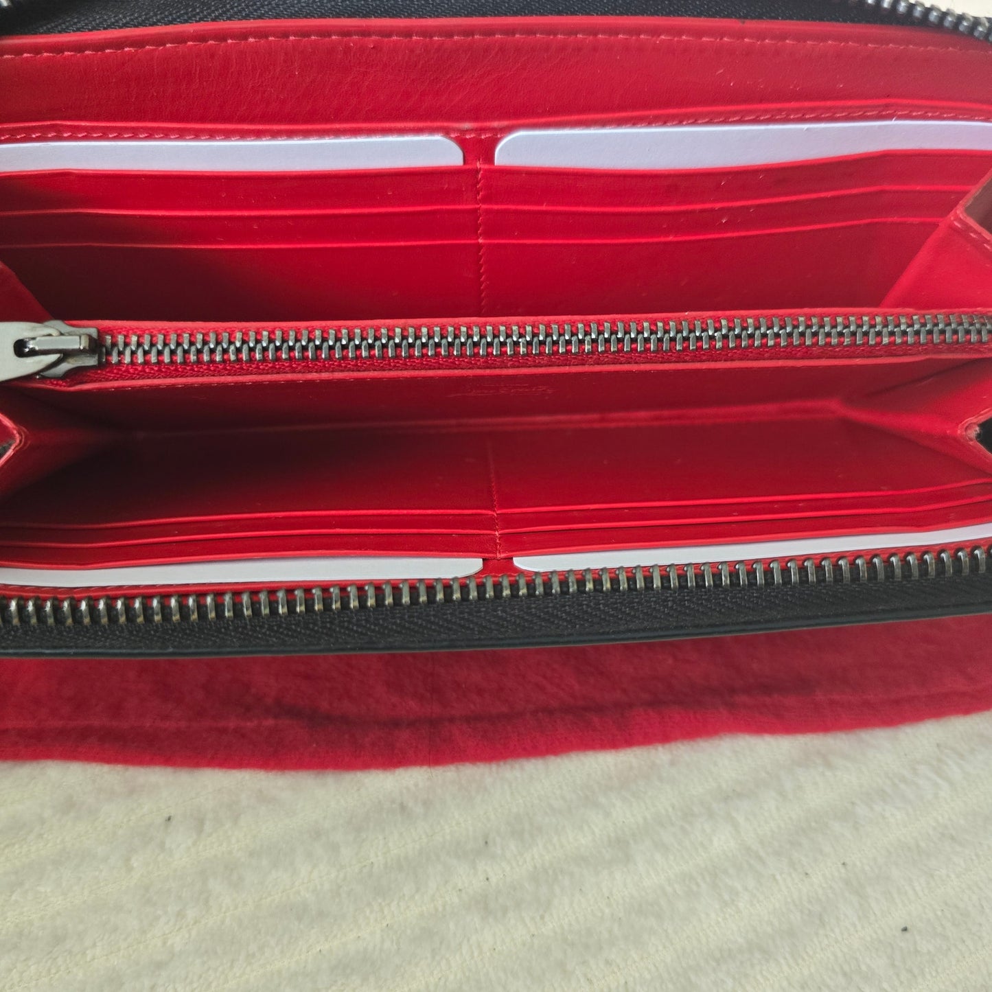 Christian Louboutin Black Panettone Spiked Zip Around Wallet