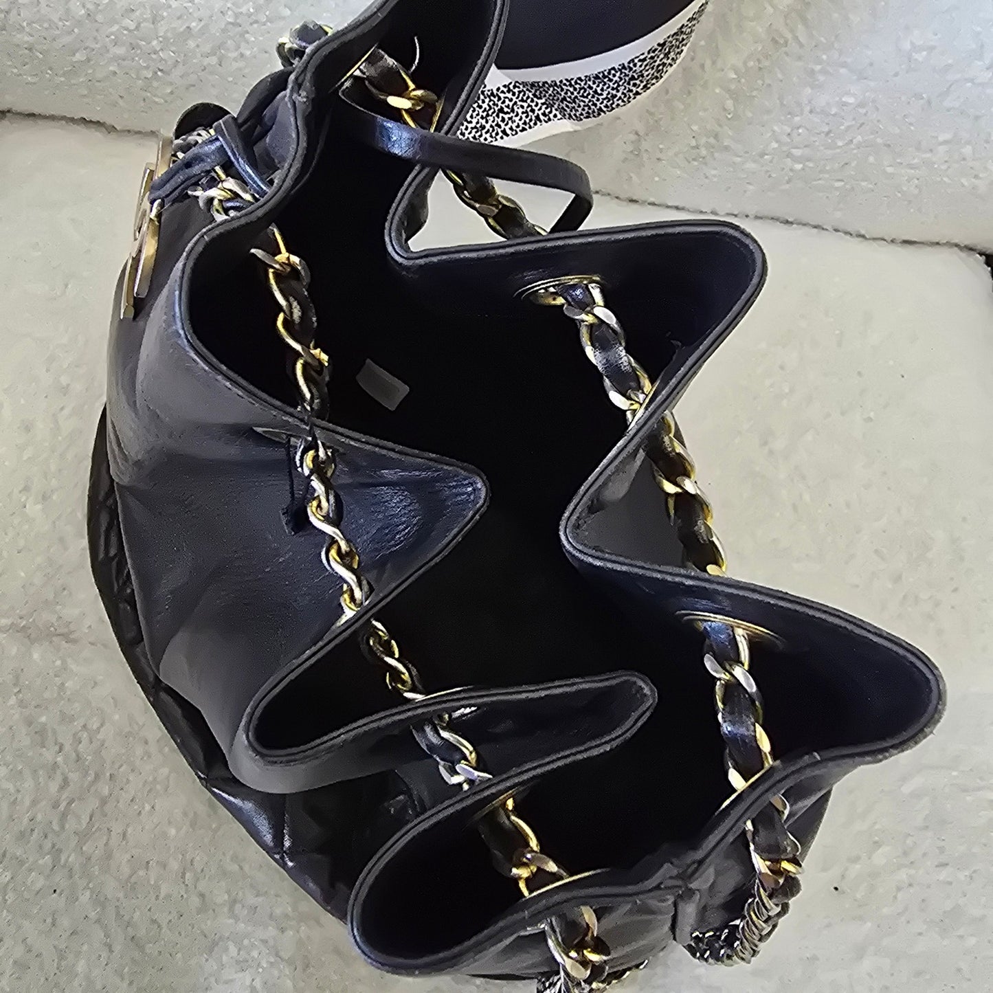 Rare Series 0 Collector's Chanel Vintage Bucket Bag with 24K Gold Hardware