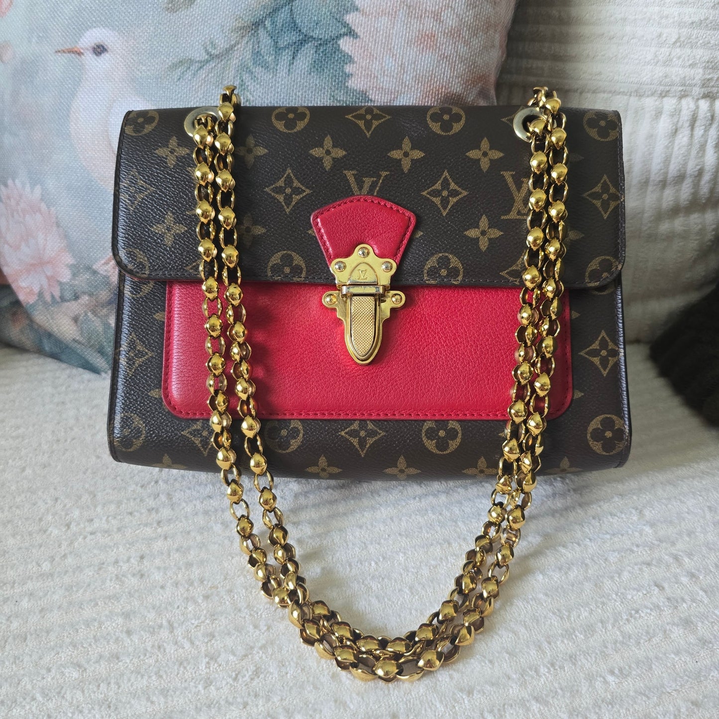 Louis Vuitton Victoire Monogram Cerise Red Bijoux Chain Shoulder Bag