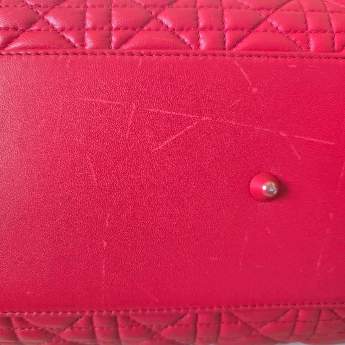 Christian Dior Large Dior Soft Cannage Red Lambskin Shopping Tote