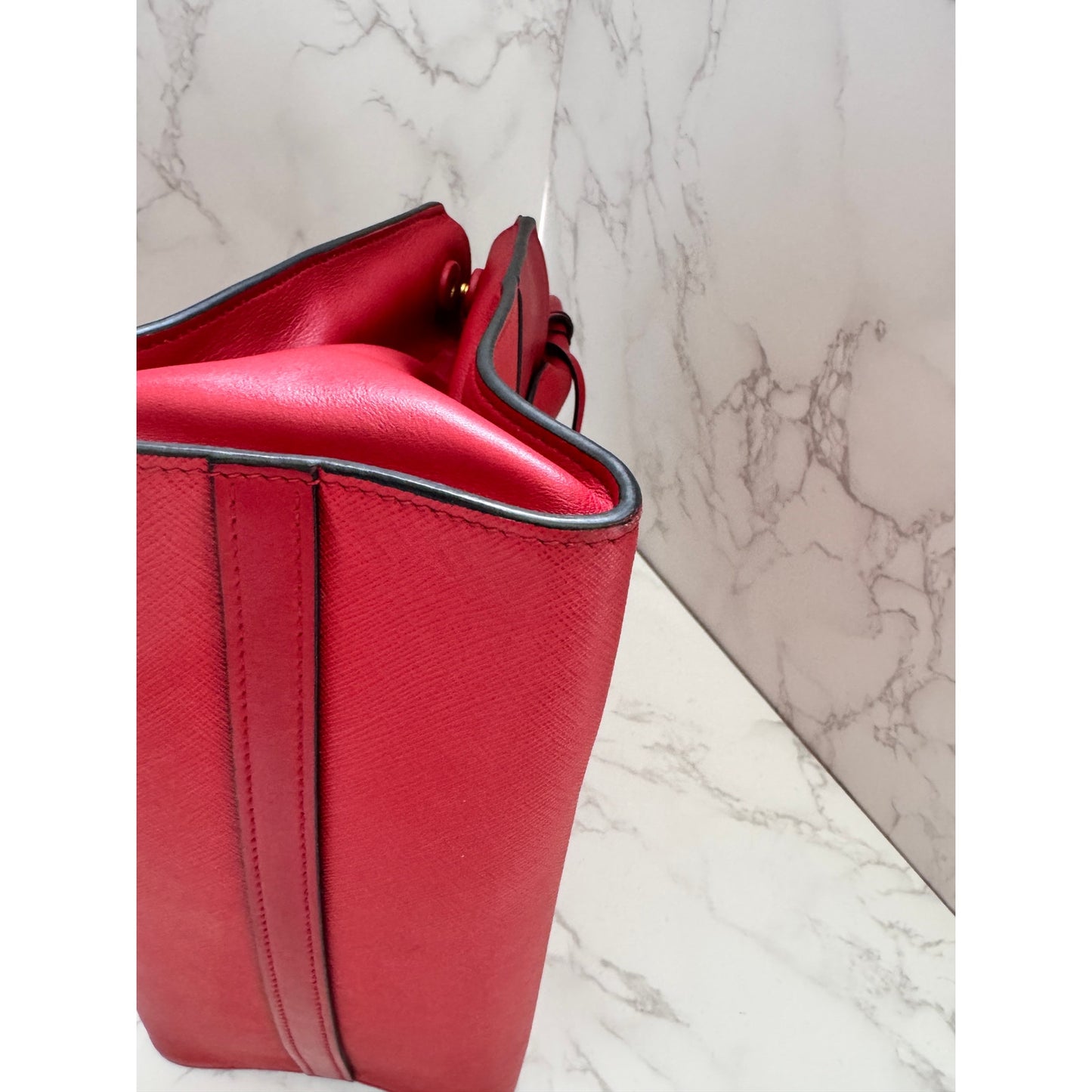 Prada Paradigme Tote in Red Saffiano Leather