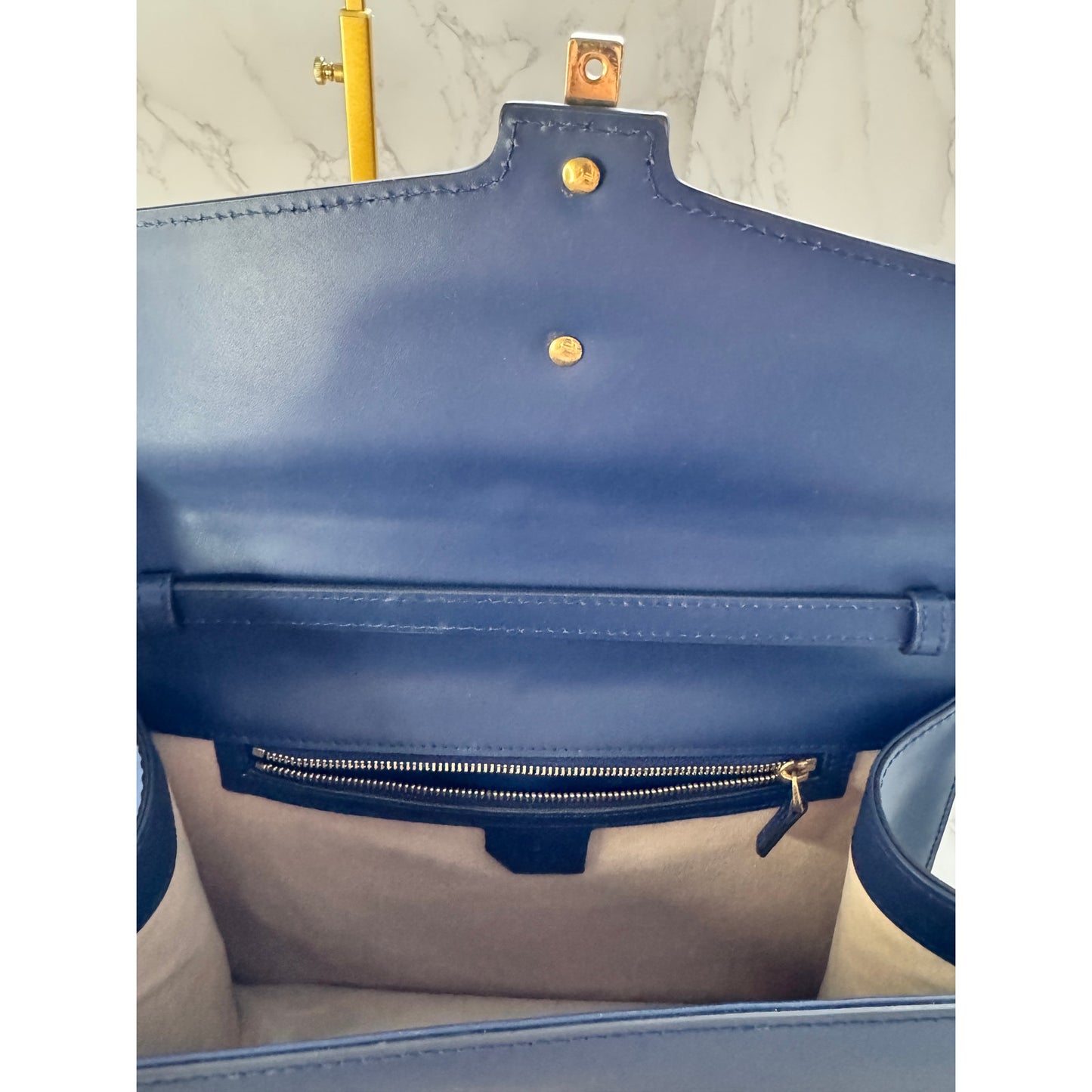 Gucci Sylvie Top Handle in Navy