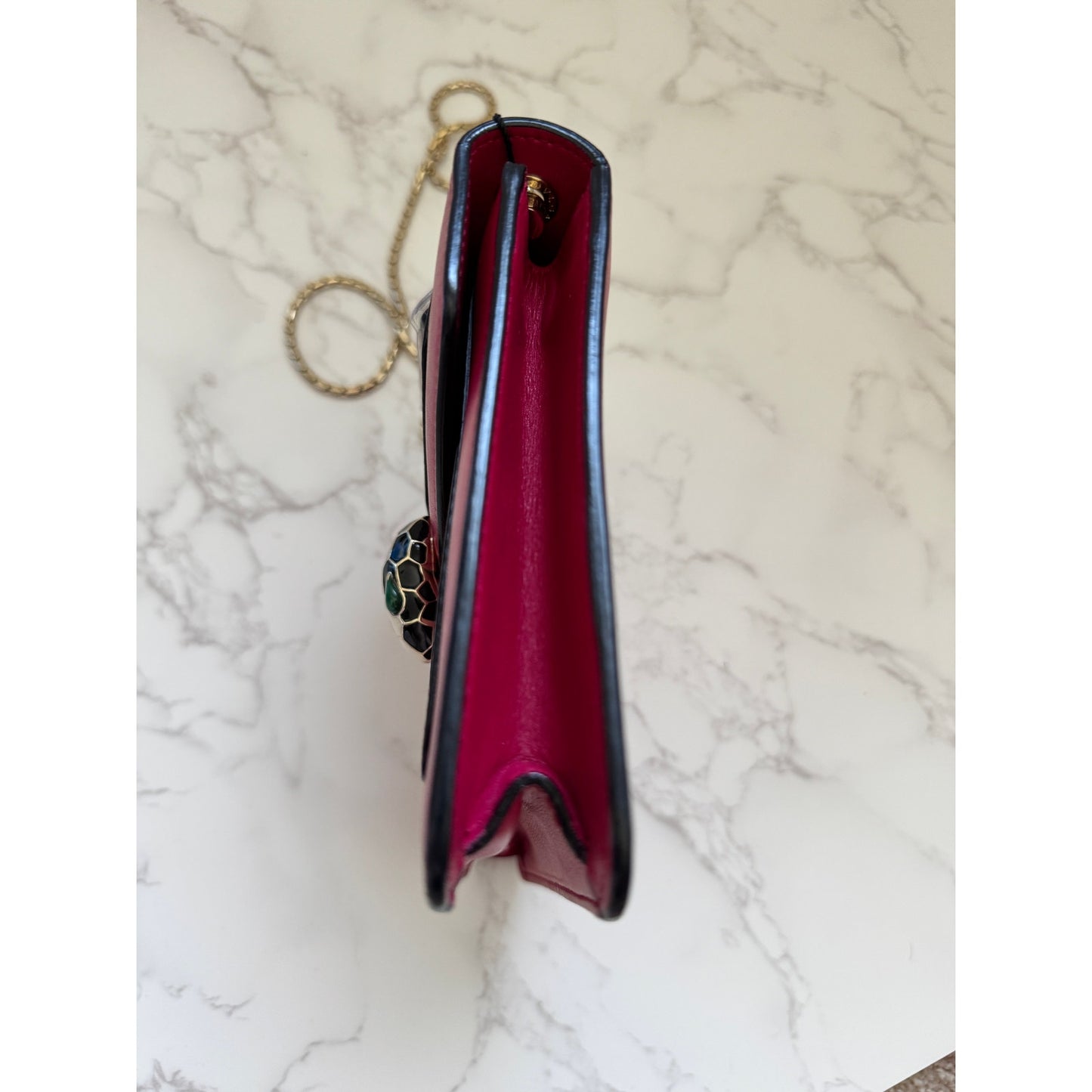 Bvlgari Serpenti Forever Dark Pink Chain Shoulder Bag