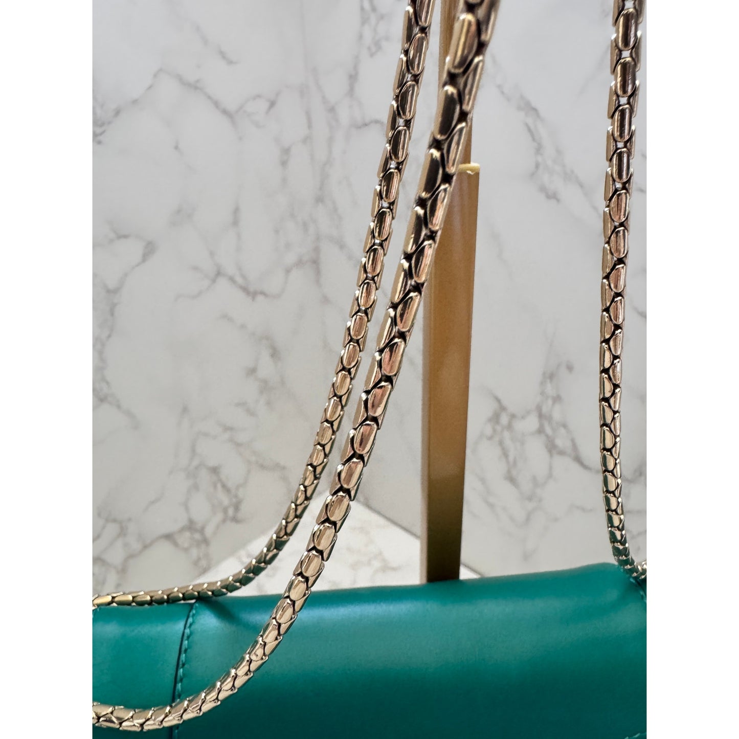 Bvlgari Serpenti Forever Bag in Green Teal with Purple Interior