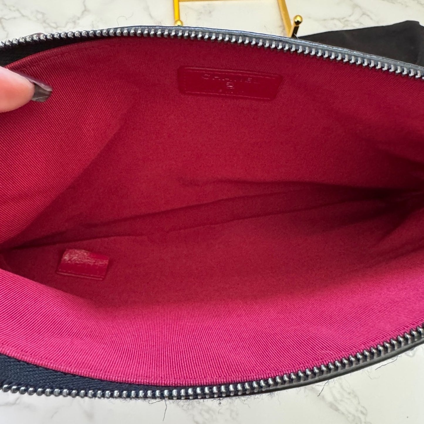 Chanel Gabrielle clutch in quilted tweed and calfskin leather