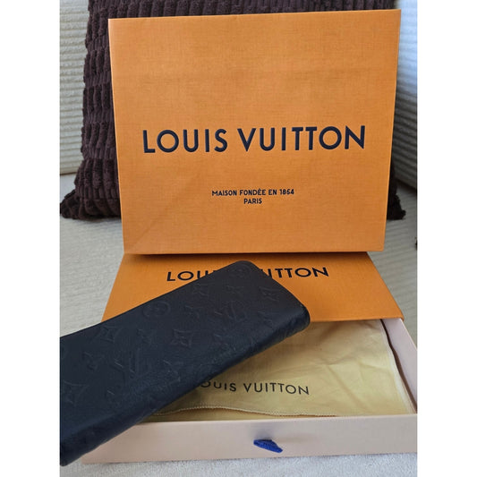 Louis Vuitton Zippy Wallet Empreinte Marine Rouge Navy Red Box, Dust Bag, Bag