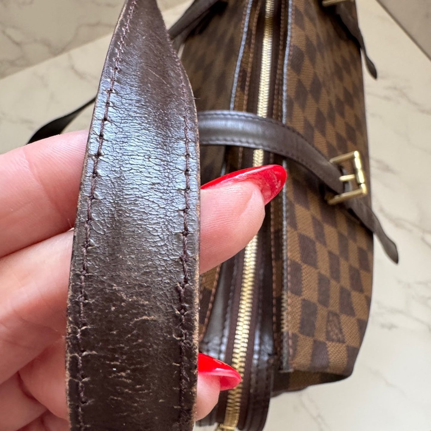 Louis Vuitton Damier Ebene Chelsea Tote Shoulder Bag