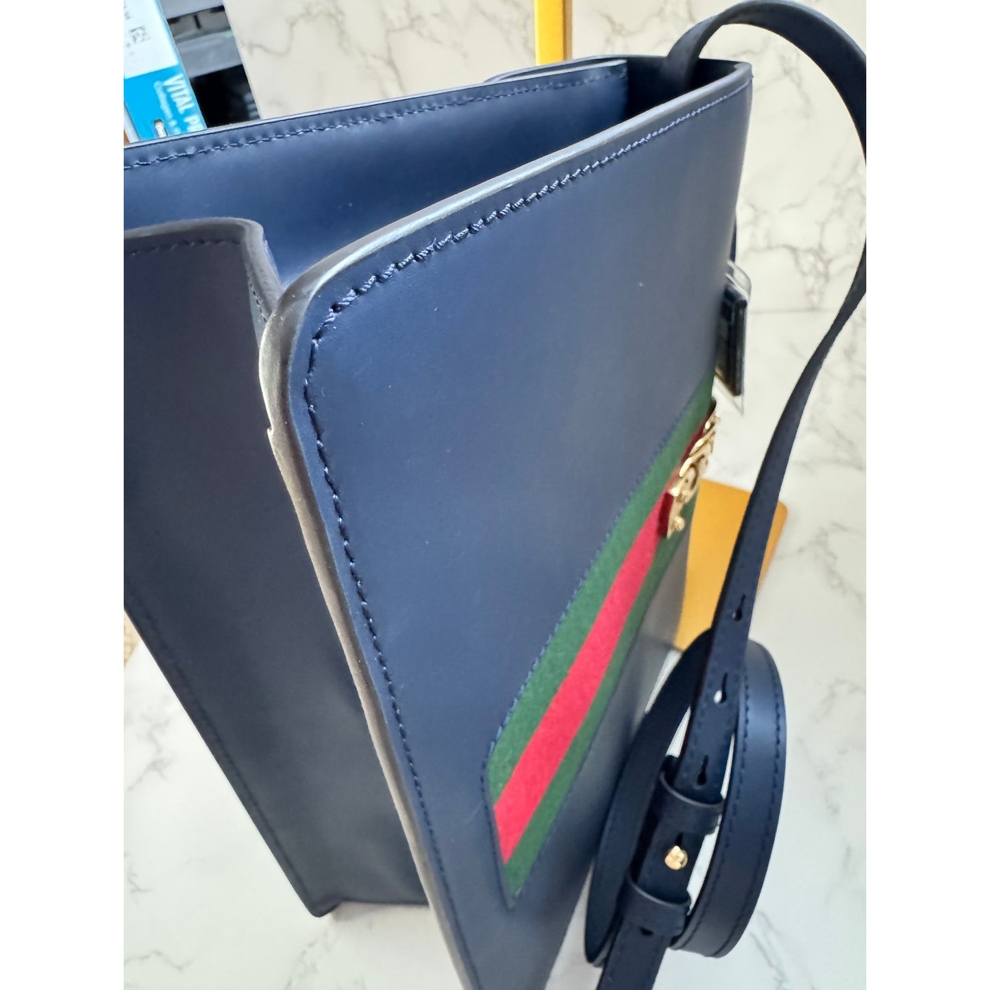 Gucci Sylvie Top Handle in Navy