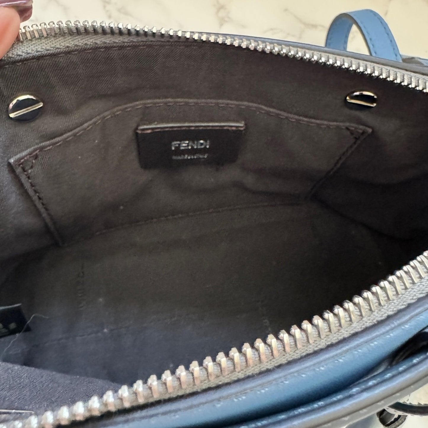 Fendi By The Way Crossbody in Blue Calfskin Leather