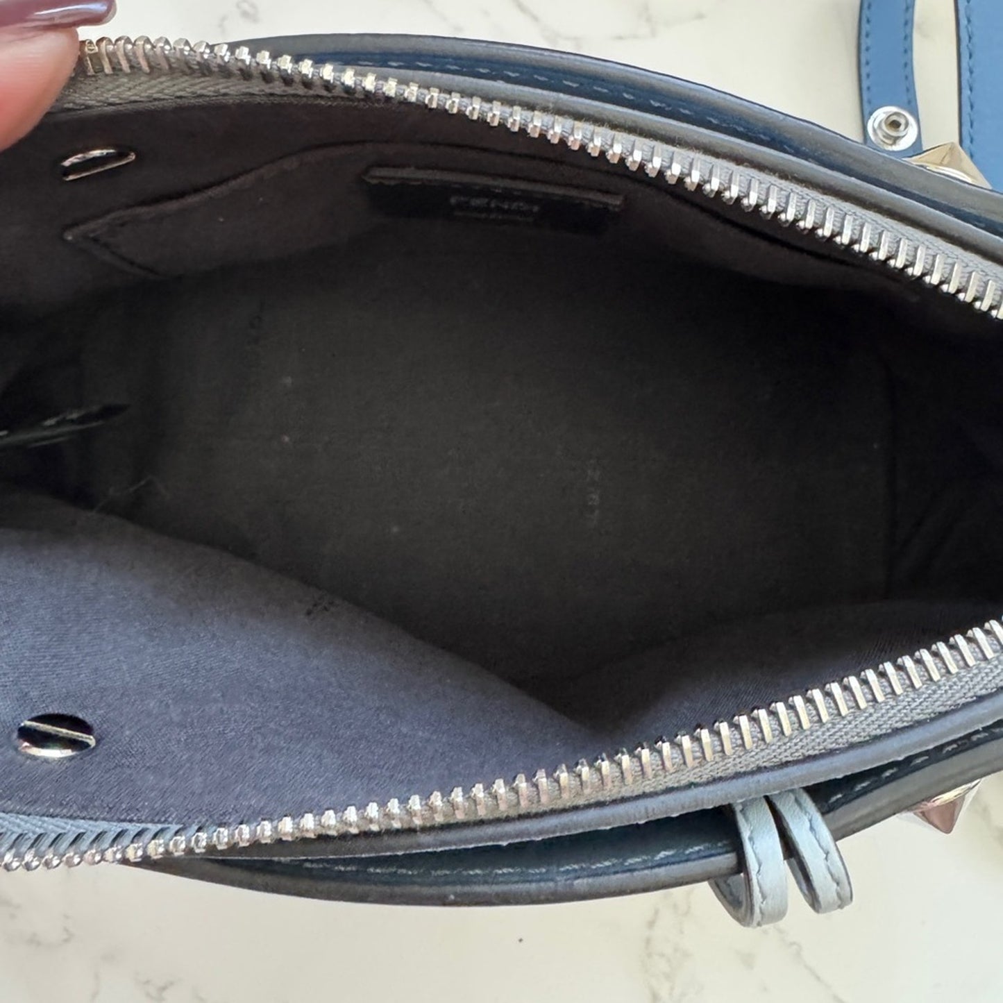 Fendi By The Way Crossbody in Blue Calfskin Leather