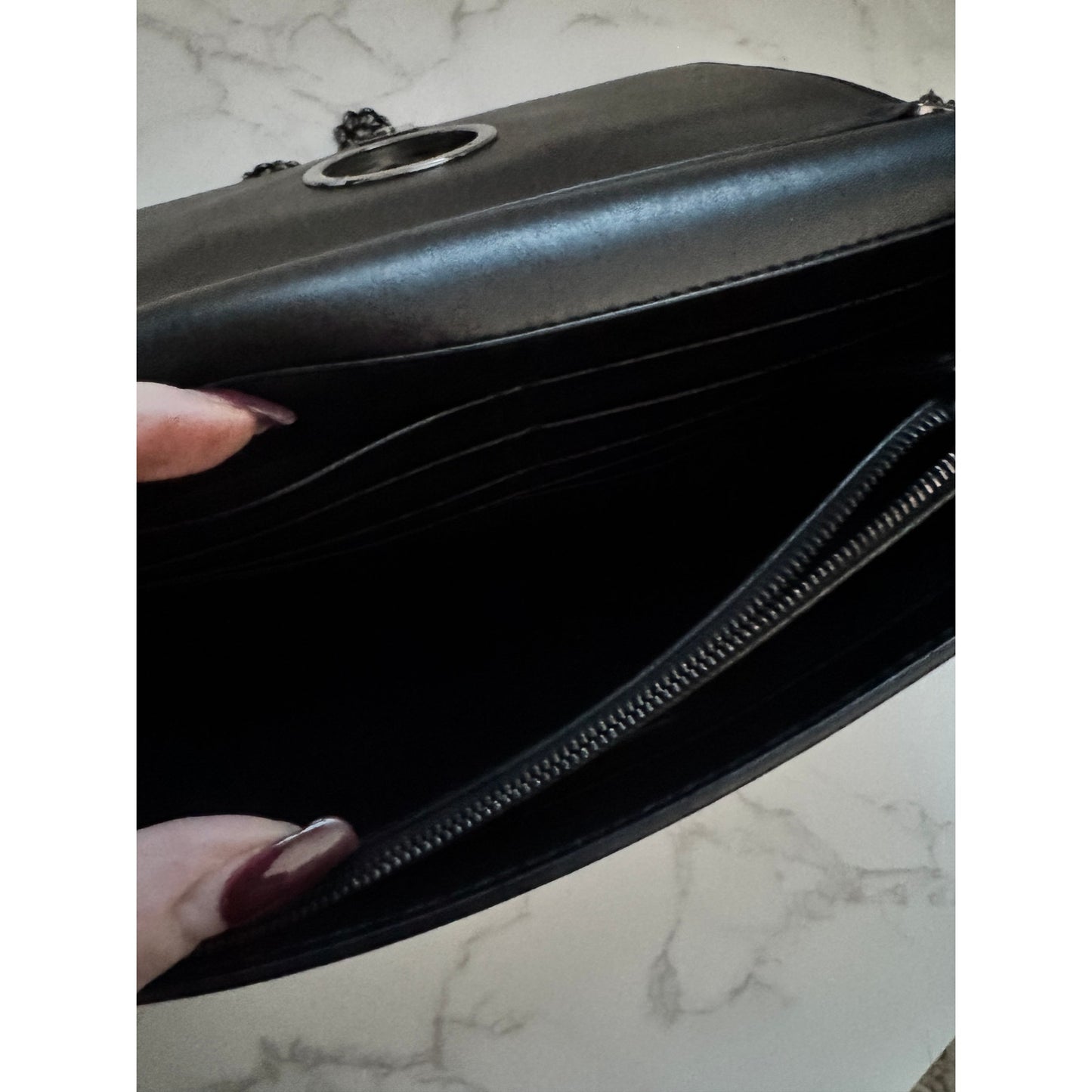 Fendi F Logo Liberty Pearl Wallet on Chain