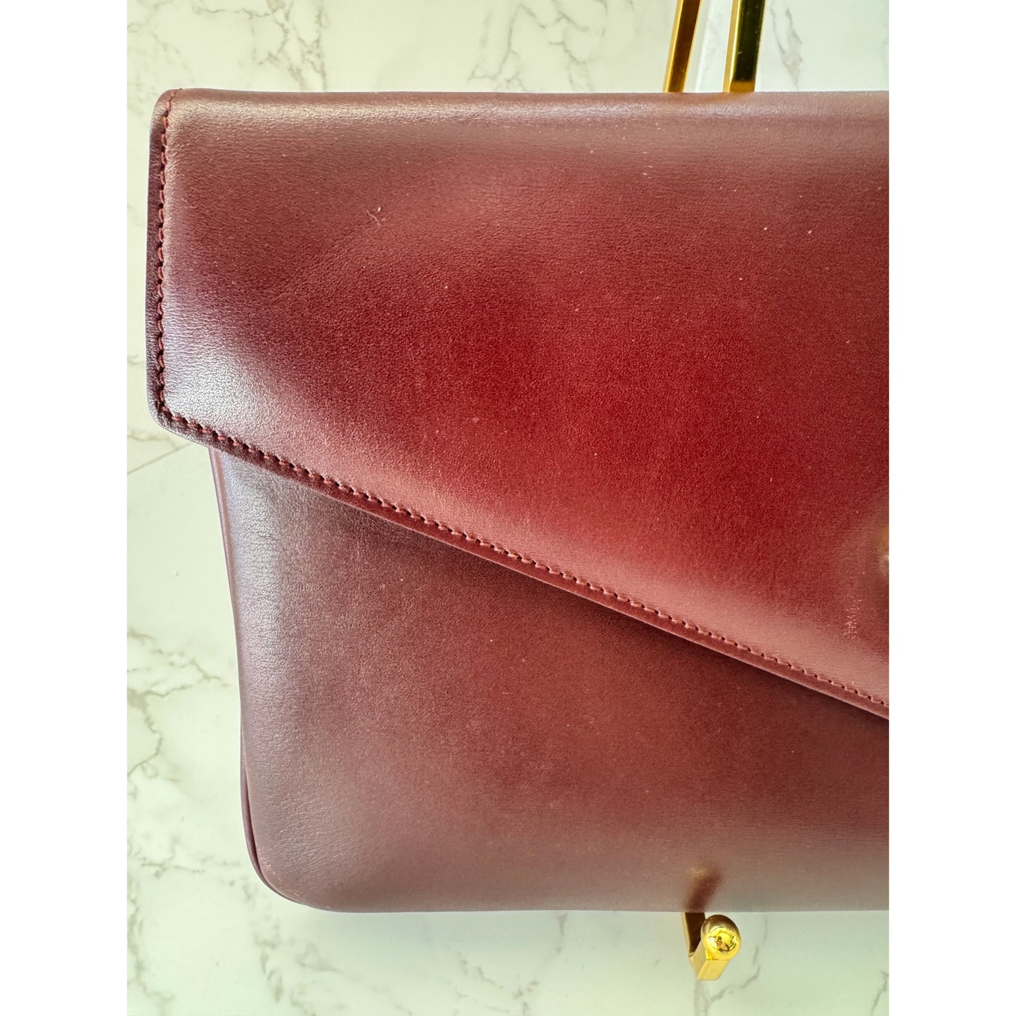 Gucci Rajah Burgundy Leather Clutch