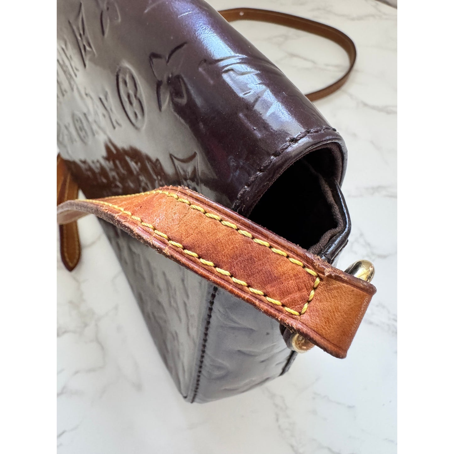 Louis Vuitton Vernis Amarante Patent Leather Bellflower GM Shoulder Bag