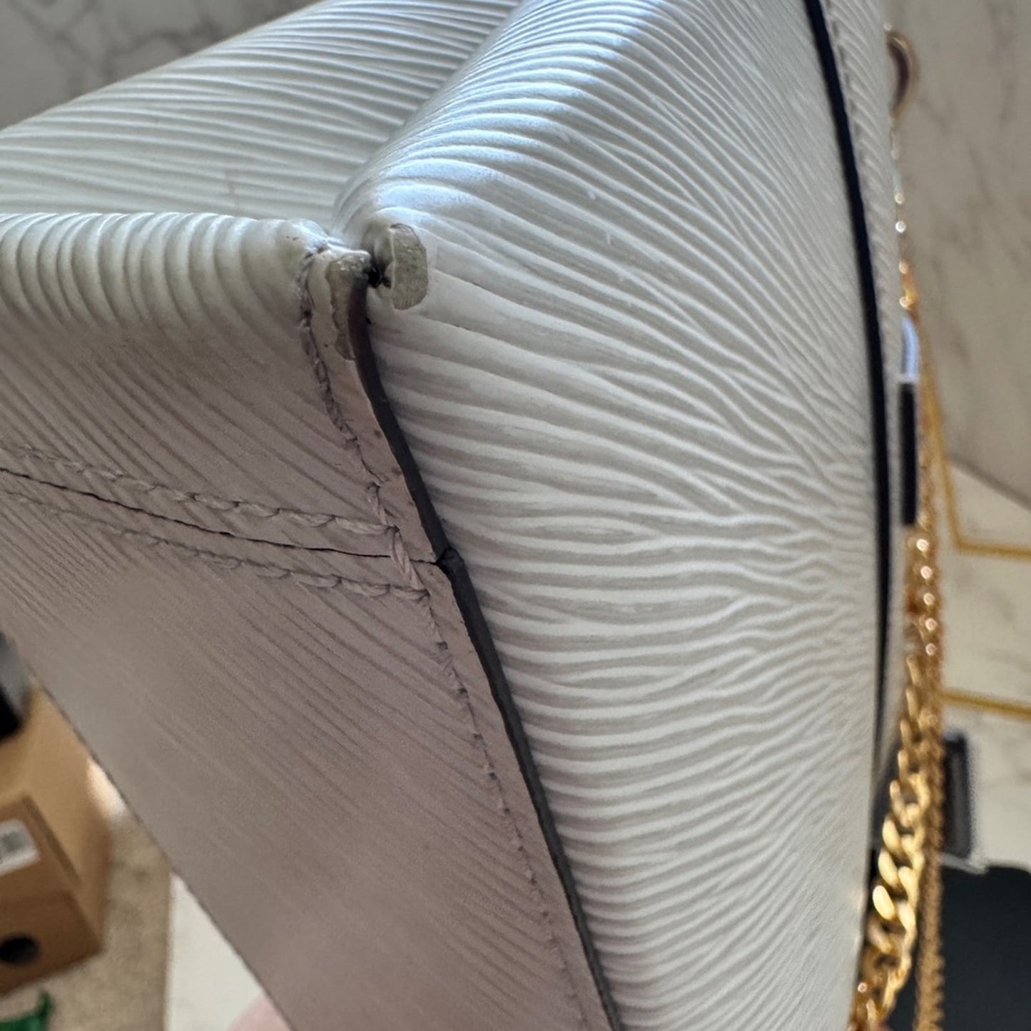 Authentic Louis Vuitton Locky BB in Blanc Epi Leather