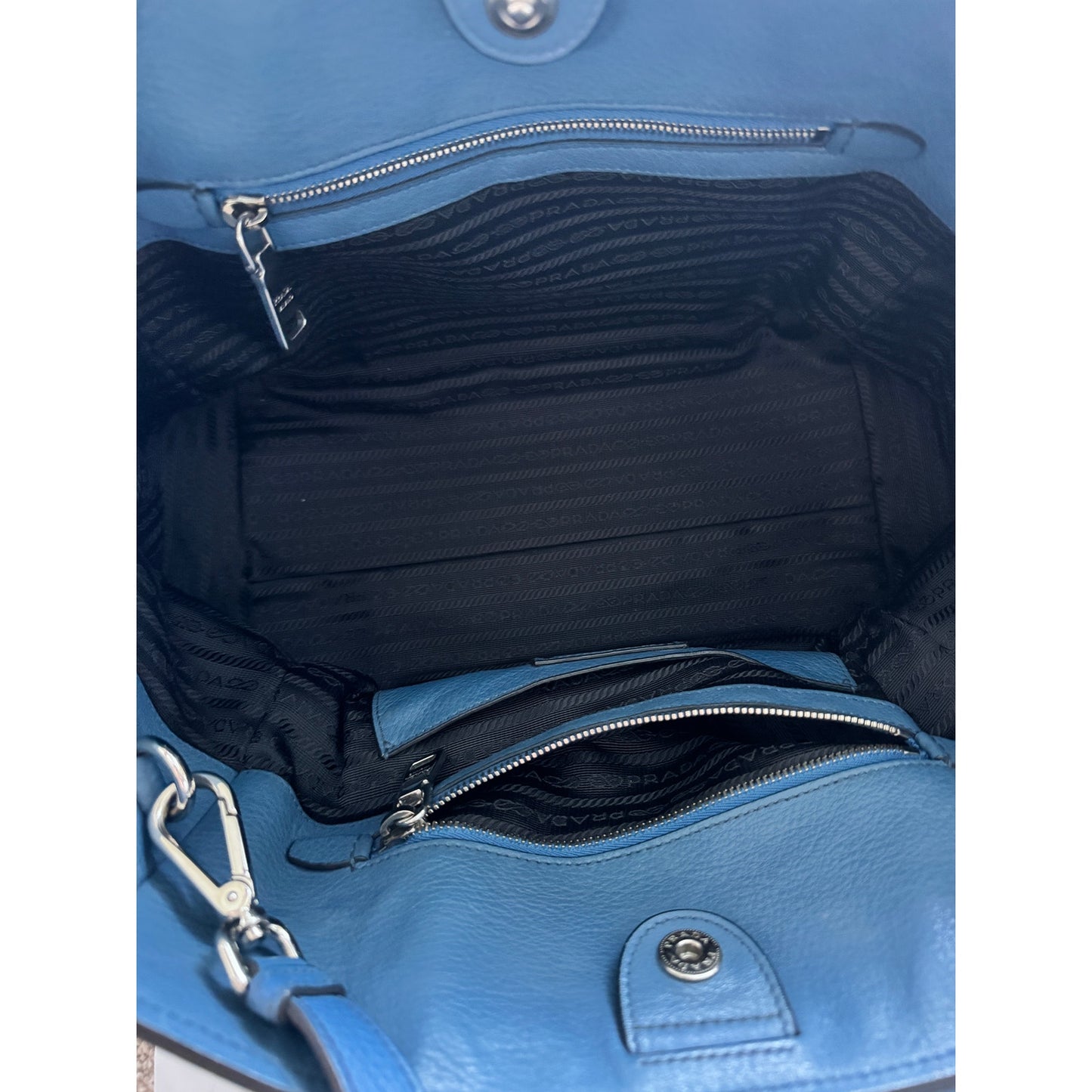 Prada Vitello Daino Front Pocket Tote