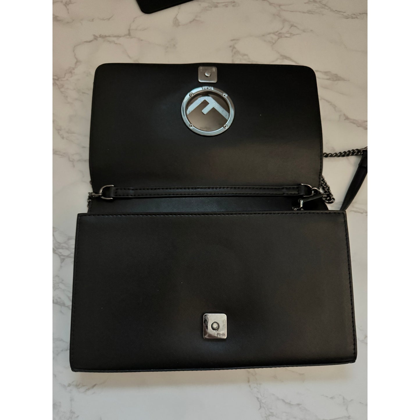 Fendi F Logo Liberty Pearl Wallet on Chain