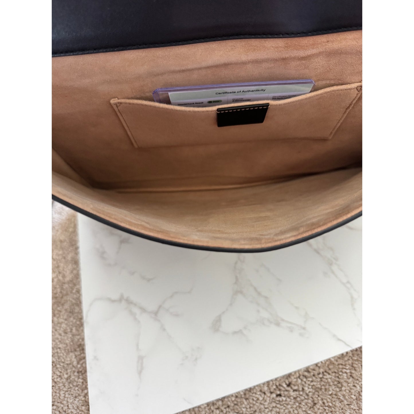 Gucci Sylvie Black Leather Maxi Clutch