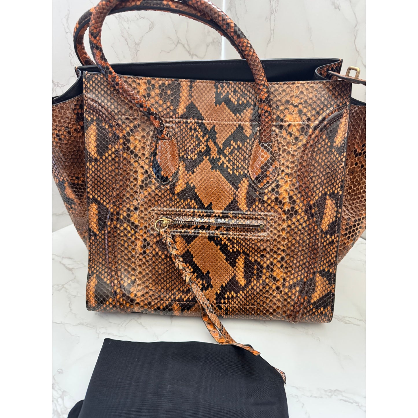 Exotic Celine Phantom Tote in Brown Python